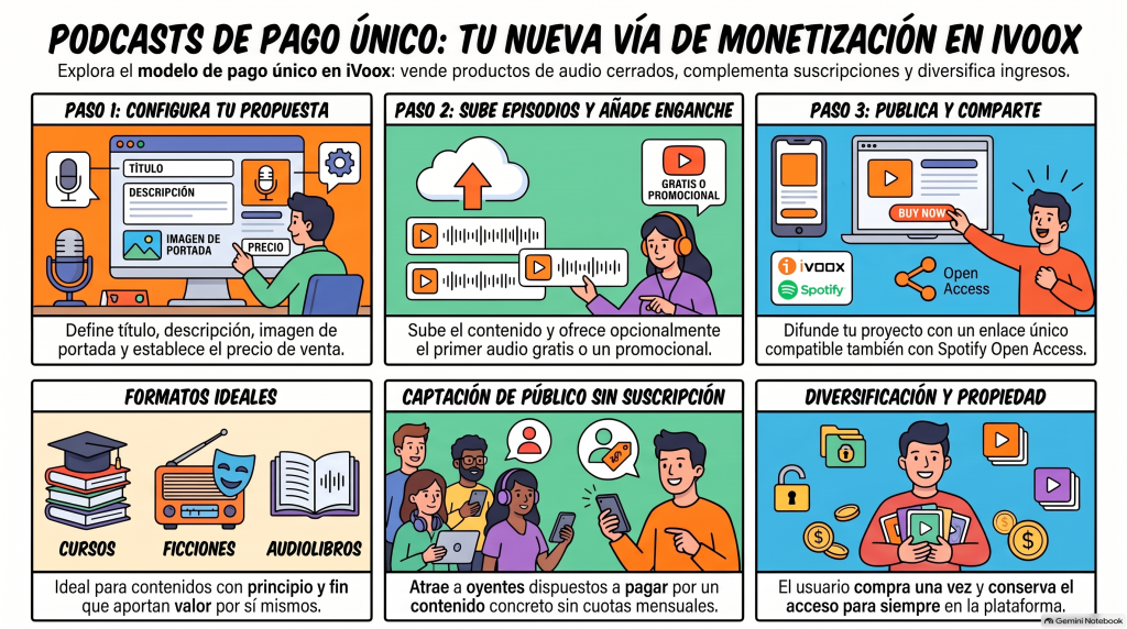 monetizar en ivoox con pago unico